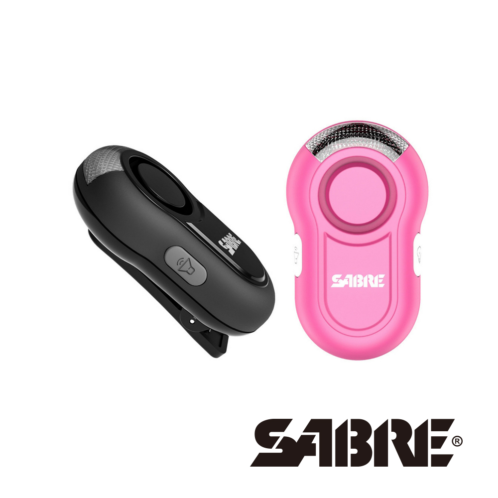 SABRE沙豹防身警報器 多功能閃光120高分貝隨身警報器 (黑色/粉紅色)