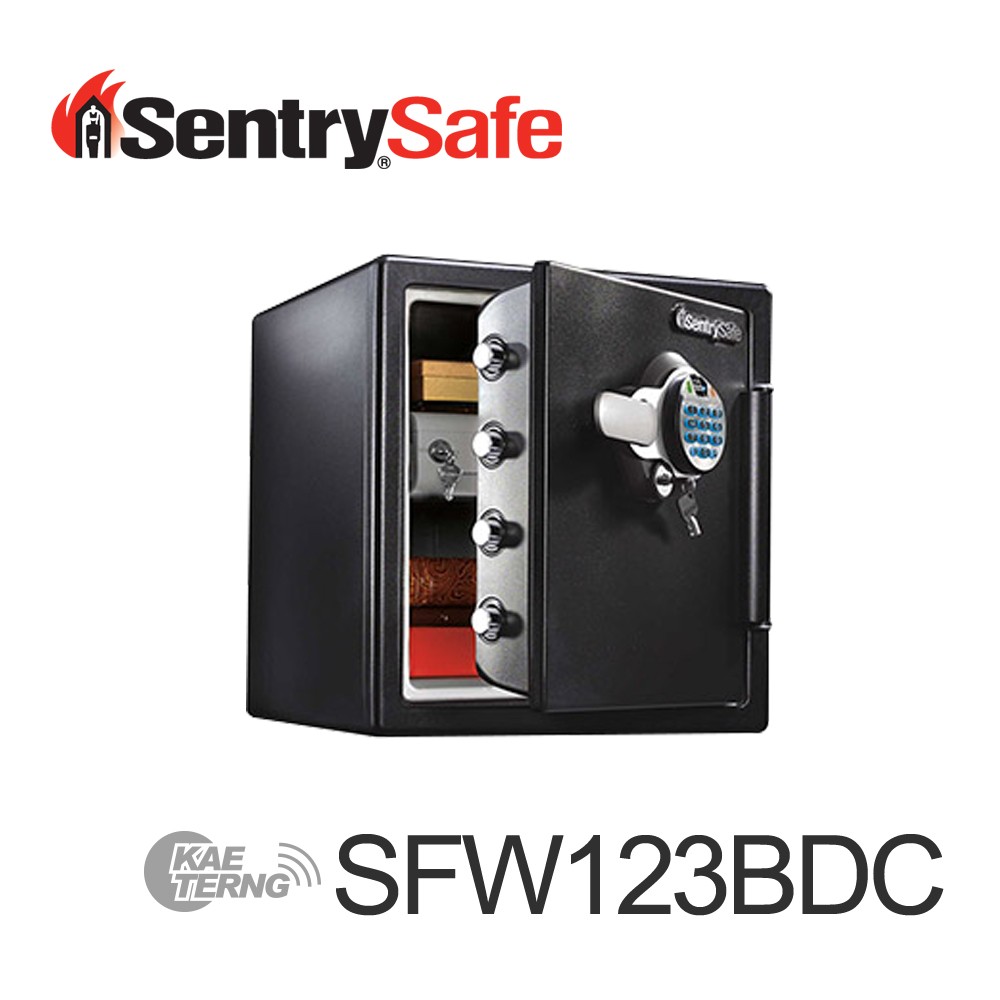 Sentry Safe 指紋辨識及電子式密碼鎖防火防水金庫（中) SFW123BDC