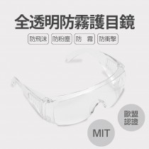 台灣製造 全透明防霧 防塵 防飛沫 安全護目鏡